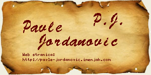 Pavle Jordanović vizit kartica